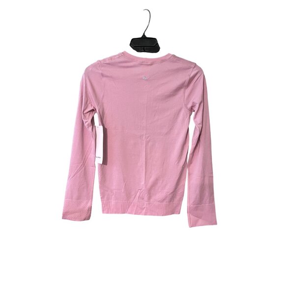 Lululemon Swiftly Relaxed Long-Sleeve Shirt Pink Haze Seamless Lightweight Sz 0 - Picture 3 of 4